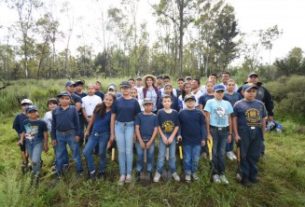 Decenas de niños acudieron a la reforestación de la Sierra de Guadalupe