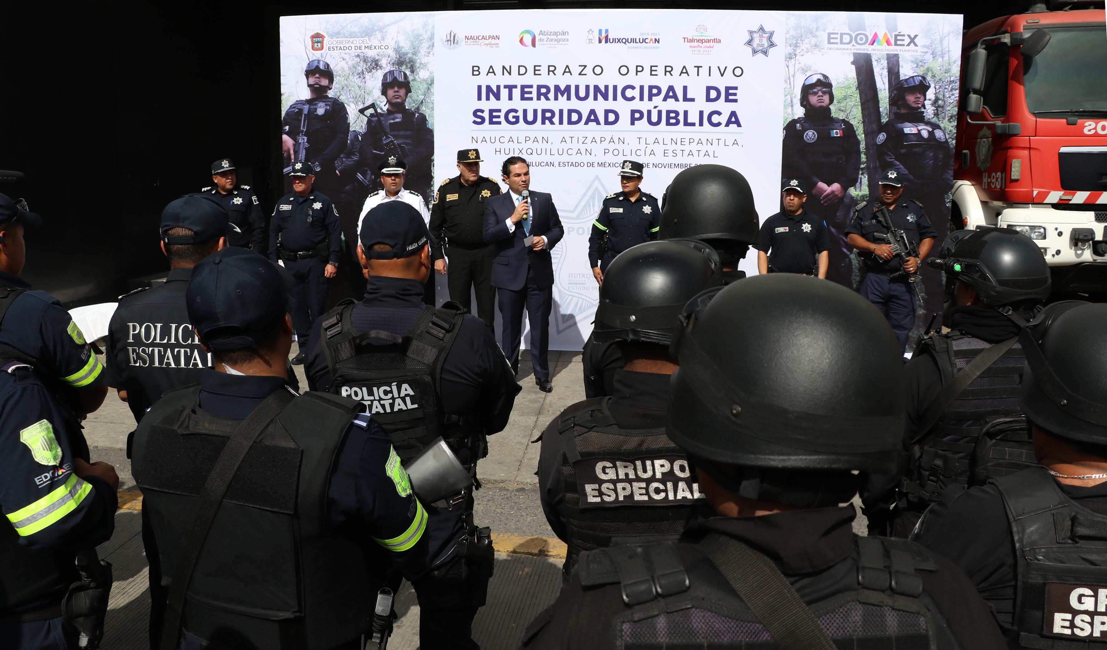 Policias de Huixquilucan, Naucalpan, Tlalnepantla y Atizapán inician programa intermunicipal de seguridad apoyados por la policía estatal y Guardia Nacional