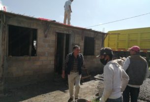 Hogares decorosos para los habitantes de Almoloya de Juarez en construcción