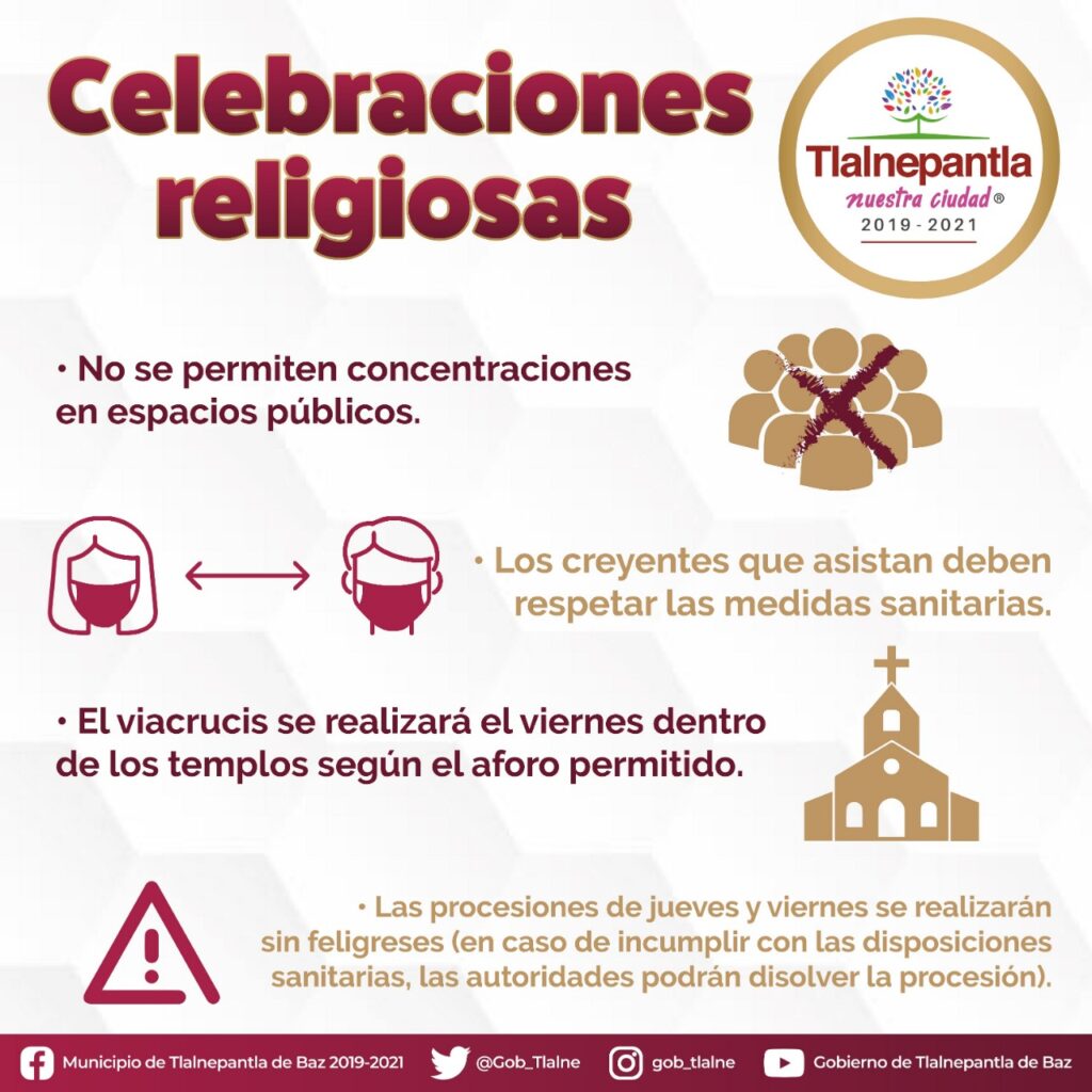 Restricciones para actividades religiosas en Tlalnepantla 