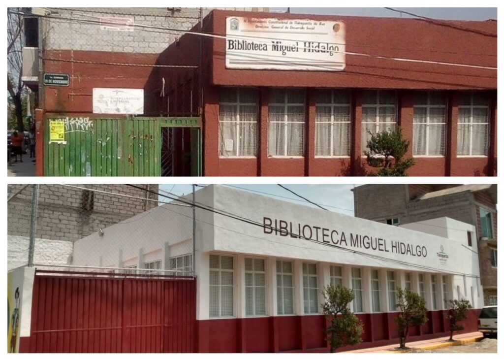 Antes y después de la biblioteca renovada en Zona Oriente