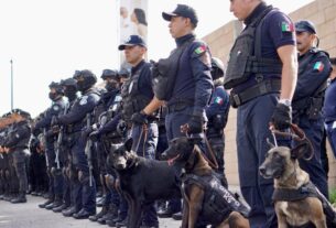 Personal en activo contra el delito en Huixquilucan