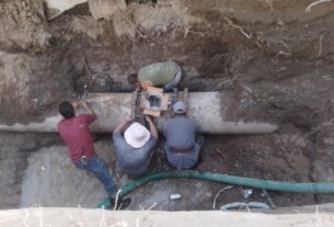 Trabajadores concluyen reparación en tubería del tanque Chalma en Atizapán de Zaragoza
