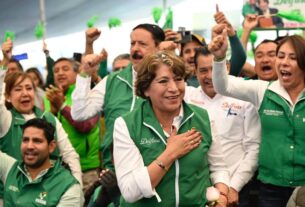 PVEM, Pepe Couttolenc, en mitin con la precandidata a gobernadora para Estado de México, Delfina Gómez