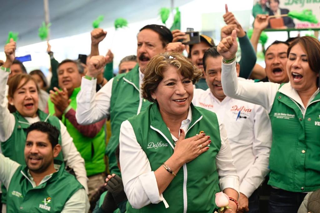 PVEM, Pepe Couttolenc, en mitin con la precandidata a gobernadora para Estado de México, Delfina Gómez