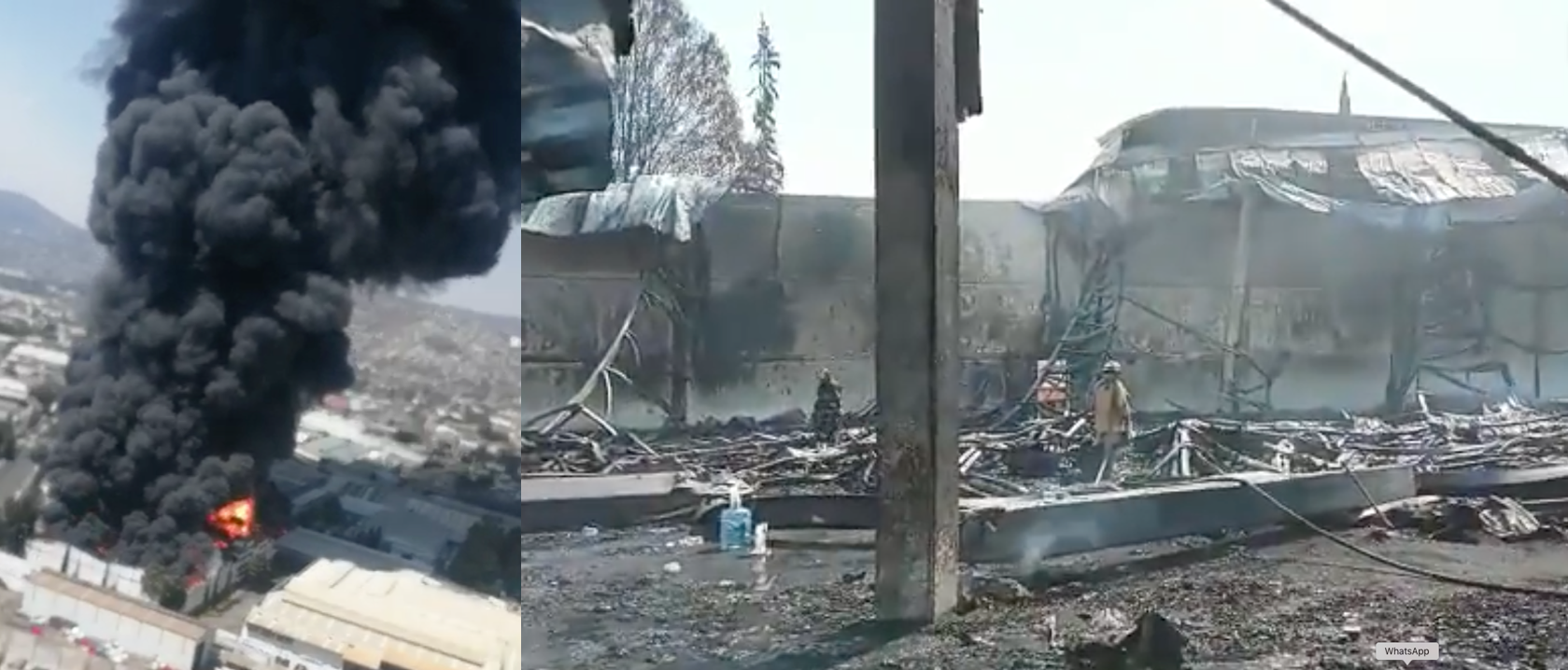 Incendio convirtió en cenizas y fierros retorcidos fábrica de envases en Ecatepec