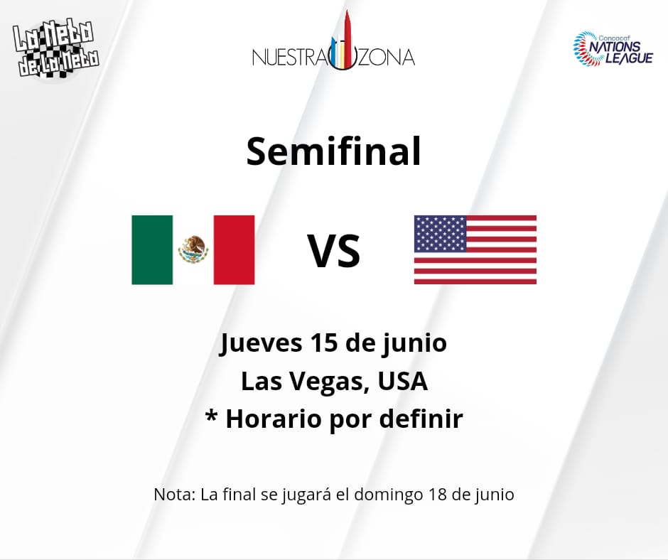 México contra EU en junio, por lo que alguno no será campeón de Concacaf