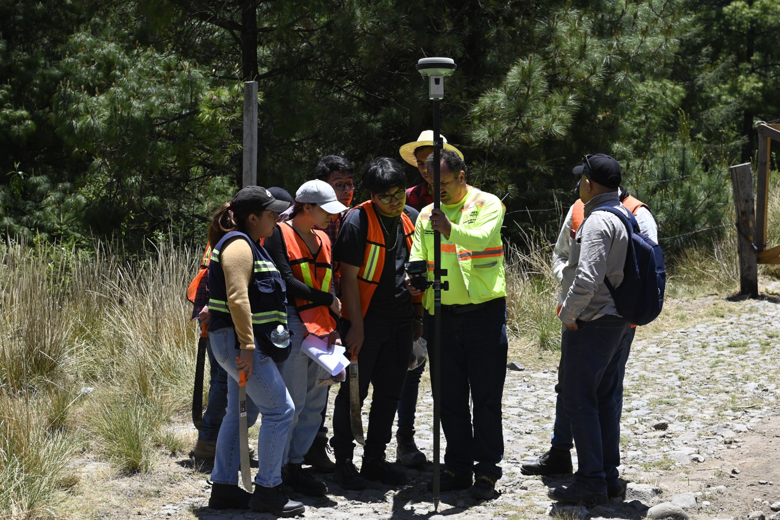 Estudiantes y maestros de la FES Acatlán delimitan dos predios boscosos en Villa Alpina, Naucalpan