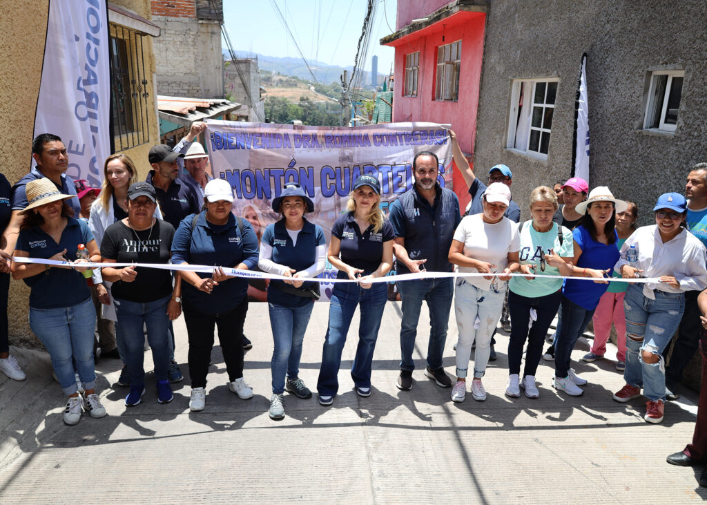 Calle renovada con concreto hidráulico para mejorar movilidad y seguridad en Huixquilucan