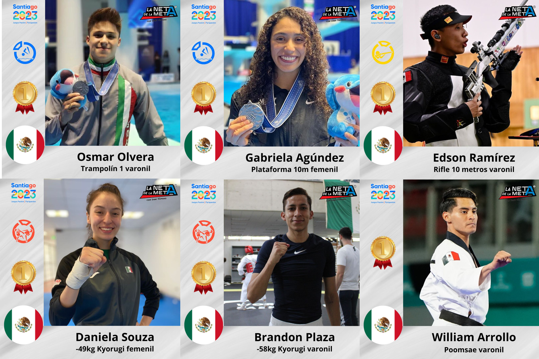 Los seis oros en Juegos Panamericanos de México