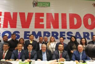 Dirigencia de ASECEM con alcalde Tony Rodríguez y presidente de Poder Judicial, Ricardo Sodi