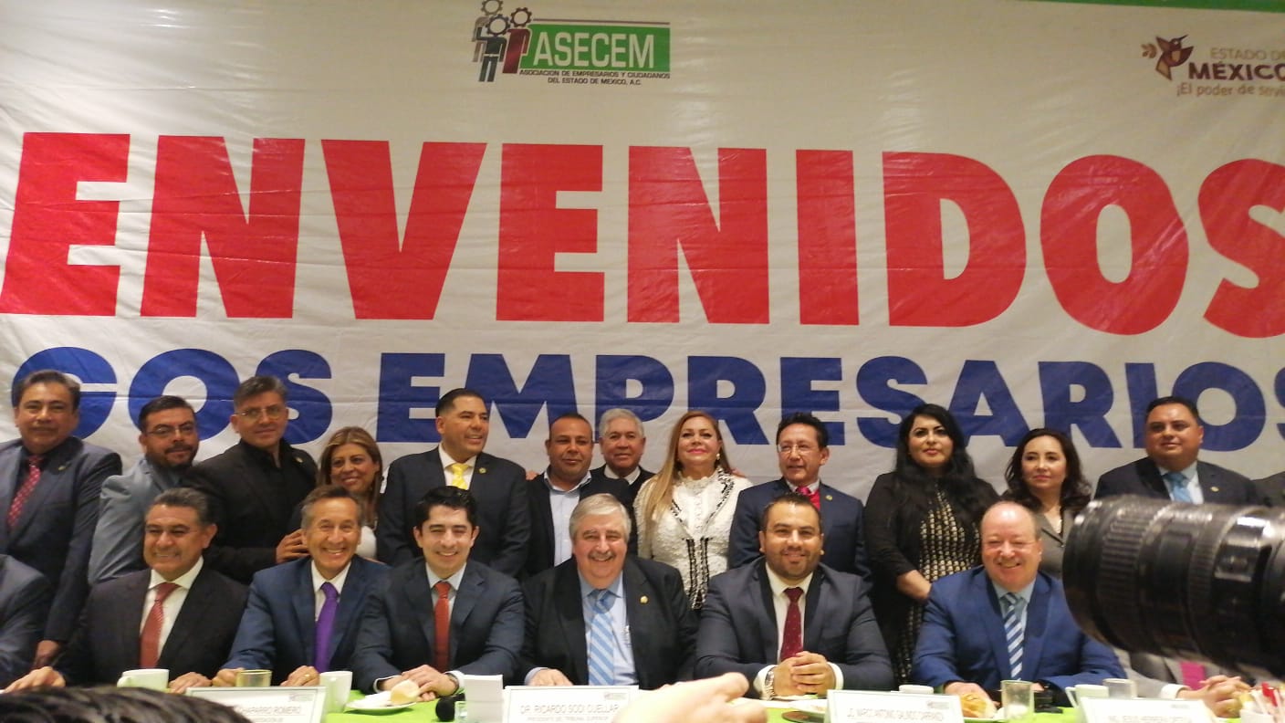 Dirigencia de ASECEM con alcalde Tony Rodríguez y presidente de Poder Judicial, Ricardo Sodi