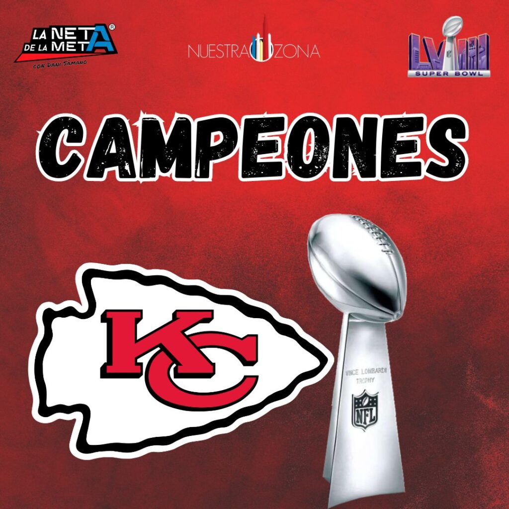 El trofeo de los Chiefs de Kansas City, por ganar el Superbowl LVIII a 49ers de San Francisco