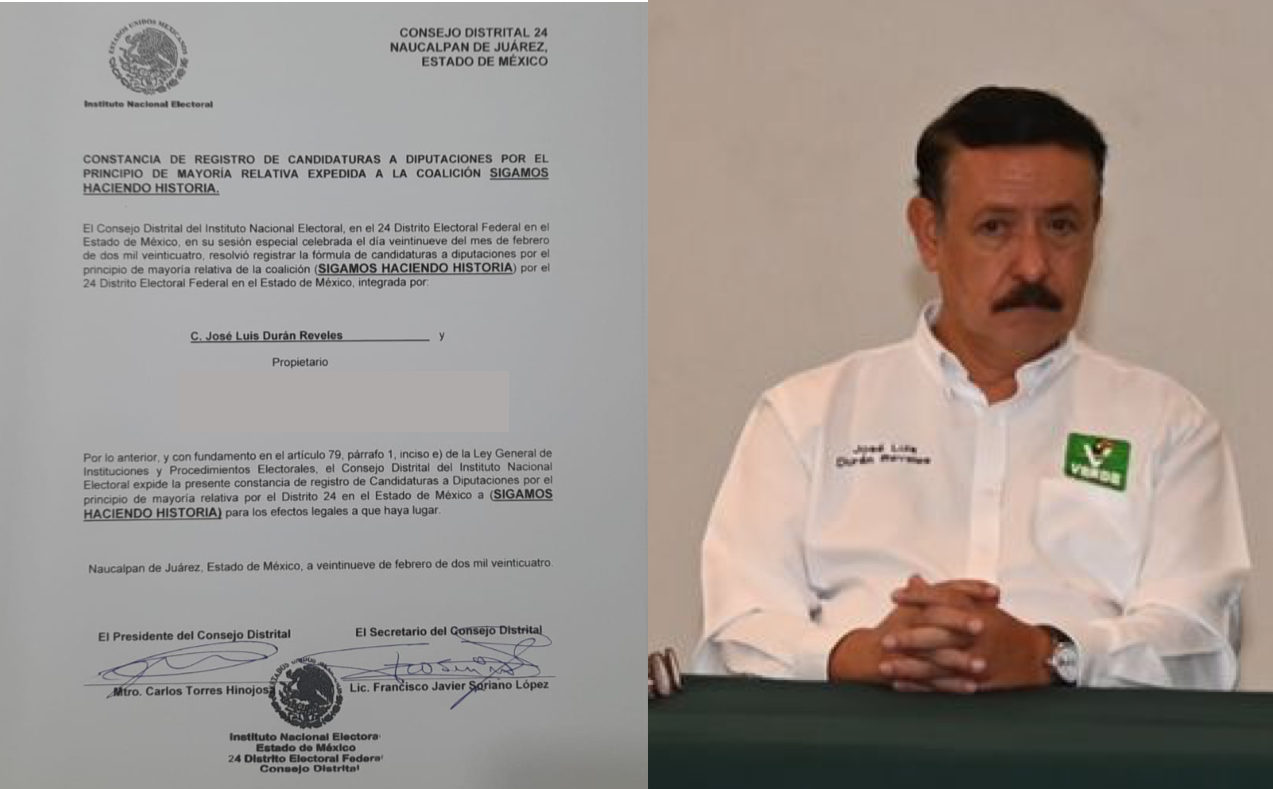 Registro de José Luis Durán Reveles como candidato a Diputado Federal