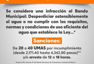 Sanción y detención por desperdiciar agua en Huixquilucan