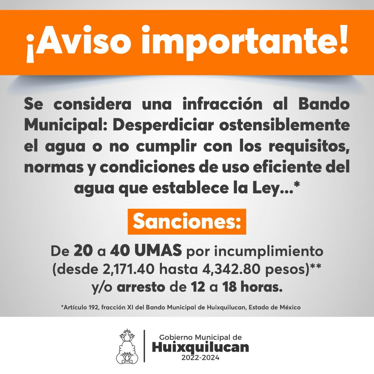 Sanción y detención por desperdiciar agua en Huixquilucan