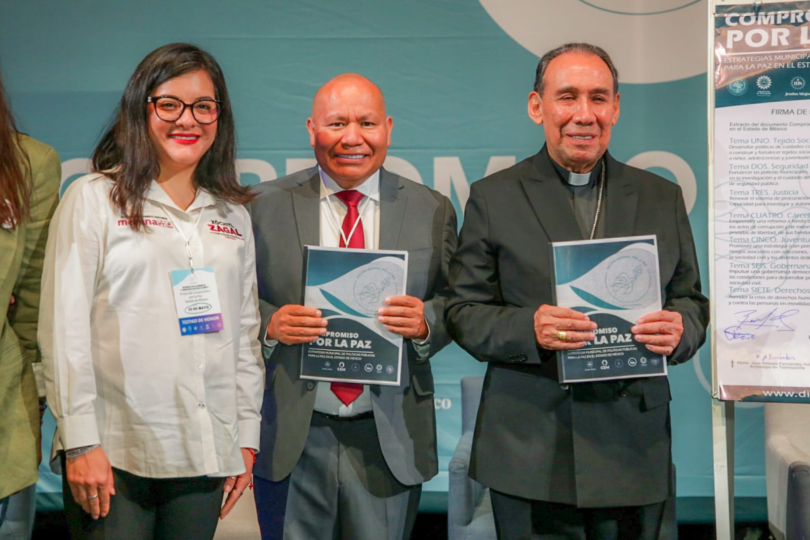 Raciel Pérez Cruz y Arzobispado de Tlalnepantla firman acuerdo por la paz