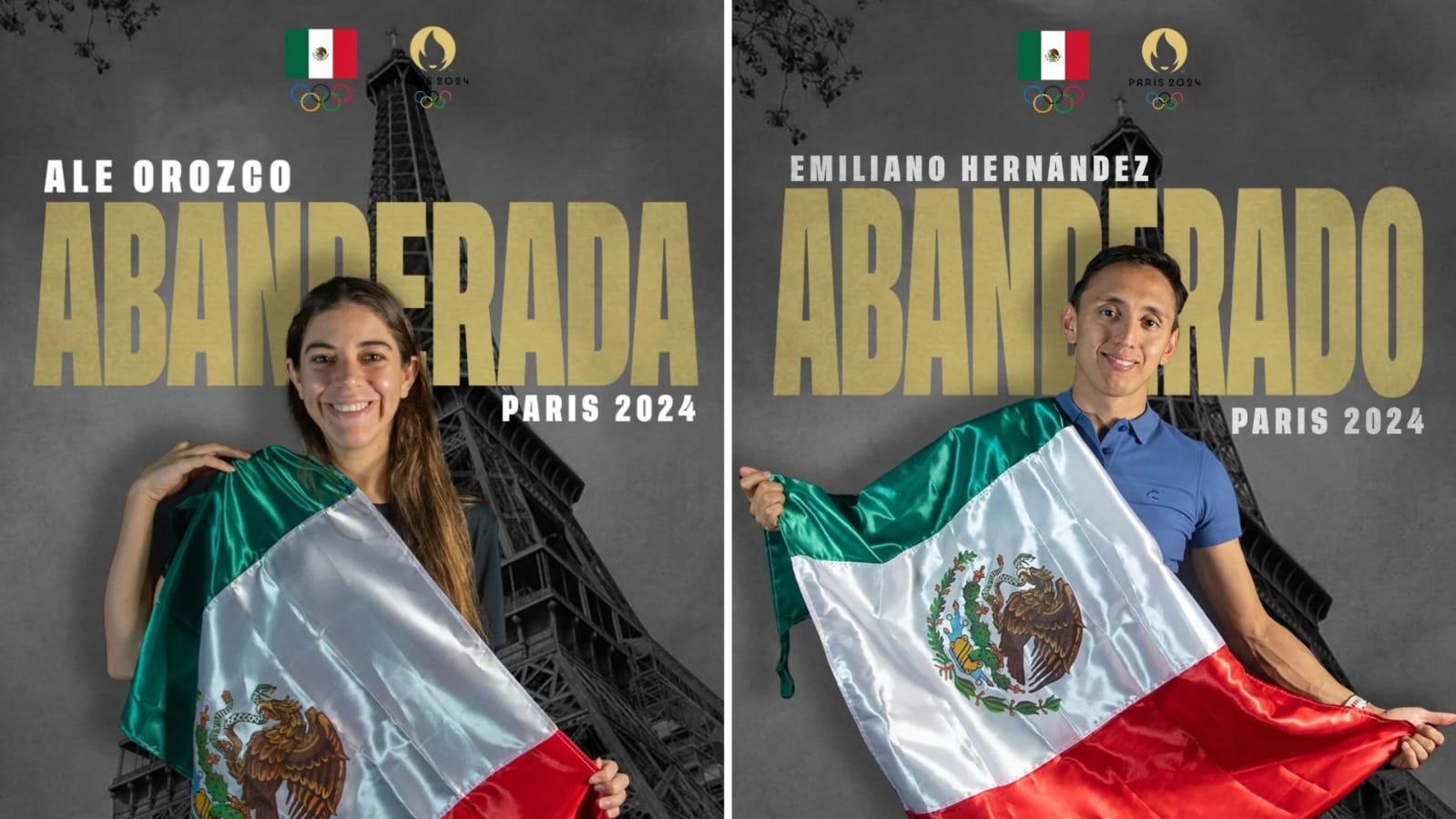 Alejandra Orozco y Emiliano Hernández llevarán al Bandera Mexicana