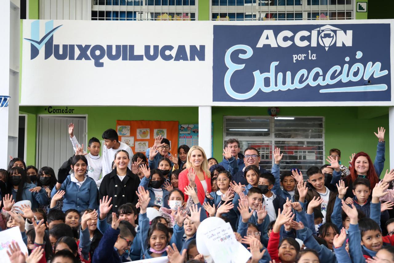 Niños agradecen contar con escuela digna gracias a la rehabilitación de parte de Gobierno de Huixquilucan