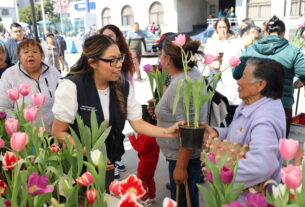 Reparten tulipanes en Huixquilucan para crear conciencia del cuidado del medio ambiente,