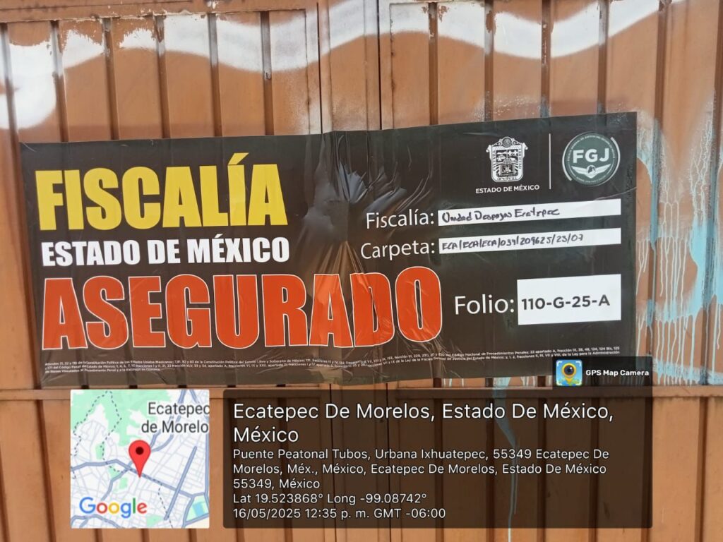 Sellos impuestos en propiedades invadidas por grupos criminales en Ecatepec