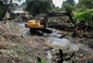 Desazolve y limpieza de río en la comunidad La Palma, Naucalpan