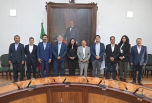 El alcalde de Tlalnepantla, Raciel Pérez Cruz, en reunión con funcionarios del Estado de México, federales y CDMX