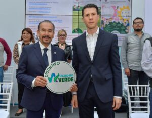 Distintivo Verde que el gobierno de Atizapán entregará a quien aporte a mejorar el medio ambiente