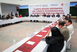 Sesión Ordinaria del Consejo Intermunicipal de Seguridad Pública Región 15 Naucalpan, presidido por el alcalde Isaac Montoya Márquez