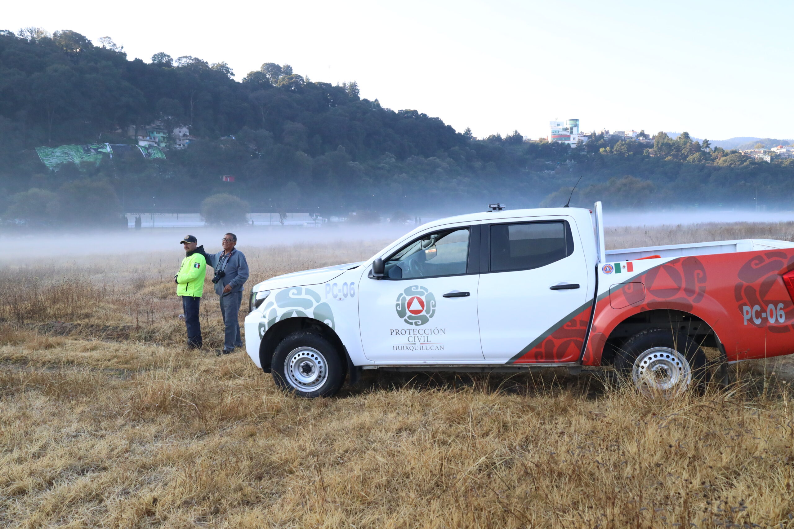 Elementos de PC de Huixquilucan en zonas altas para auxiliar a los afectados por bajas temperaturas