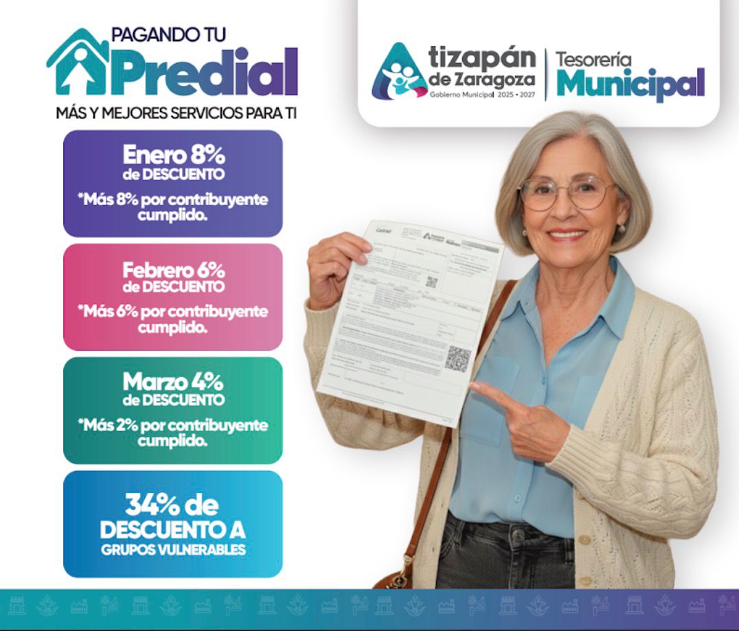 Descuentos en cobro de predial en Atizapán de Zaragoza