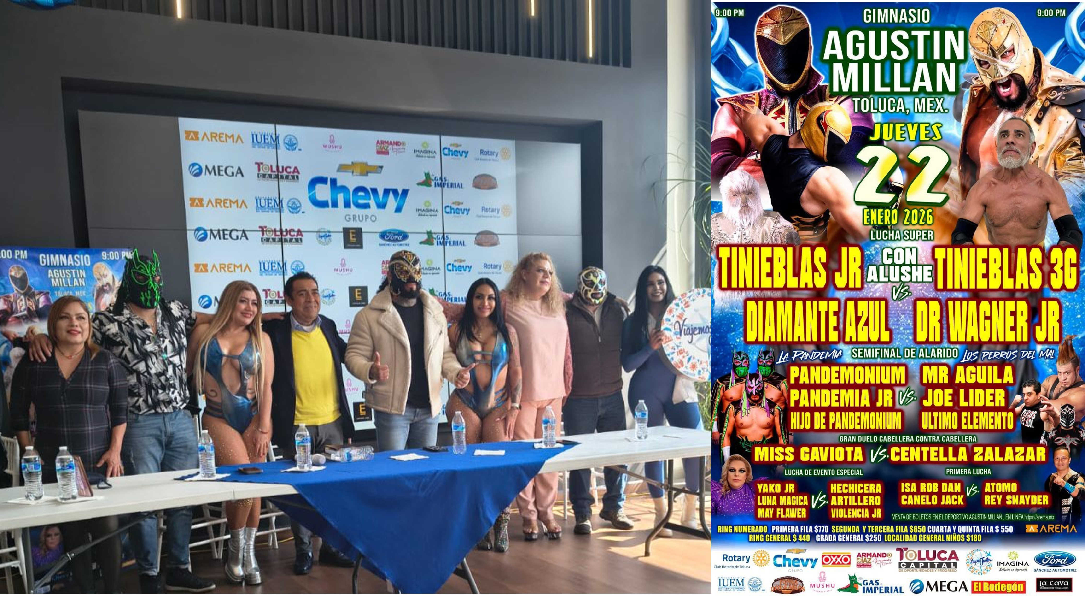 Gran función de lucha libre en Toluca