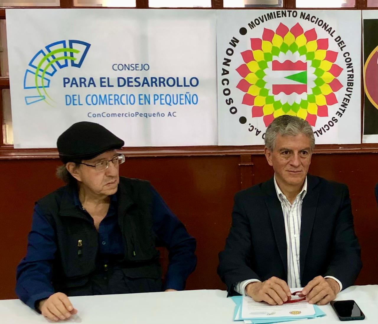 Empresarios de Concomercio, Gerardo Cleto López Becerra, Allberto Vargas Lucio, presidente del Movimiento Nacional del Contribuyente Social