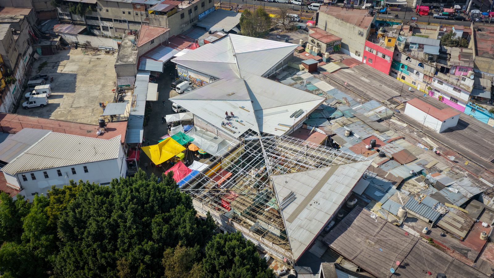 La techumbre del mercado El Molinito, en recuperación como joya arquitectónica