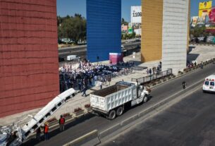 Inician repavimentación de Periférico en evento en las Torres de Satélite