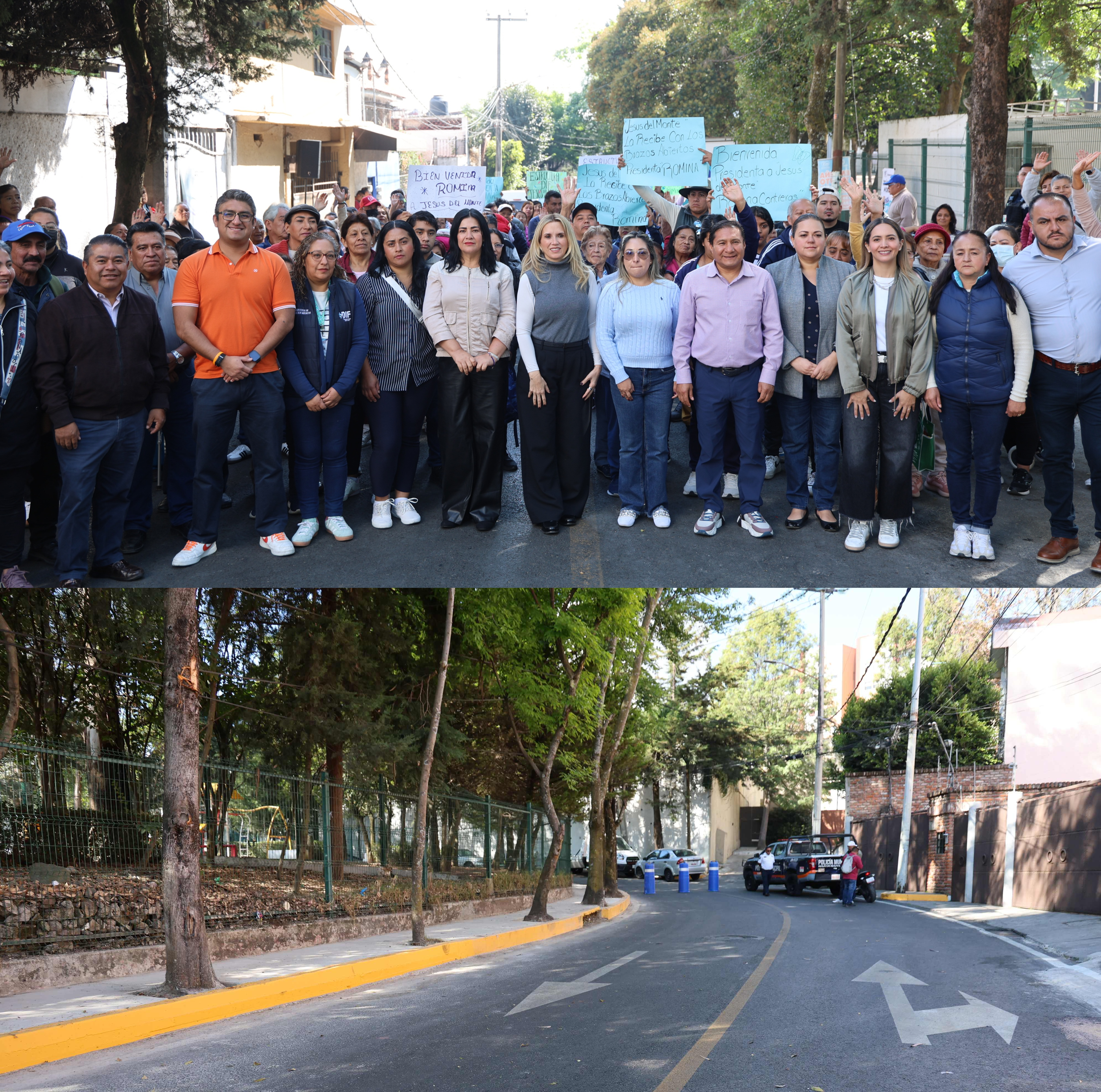 Repavimentan calle y entregan cobijas en Huixquilucan