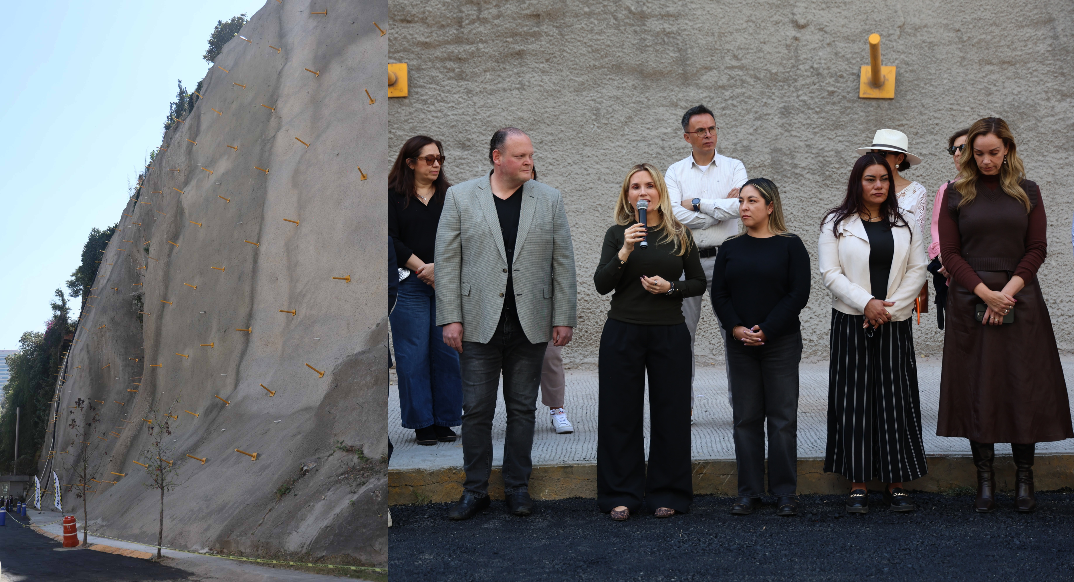 Terminan muro de 33 metros en Huixquilucan, para evitar deslaves