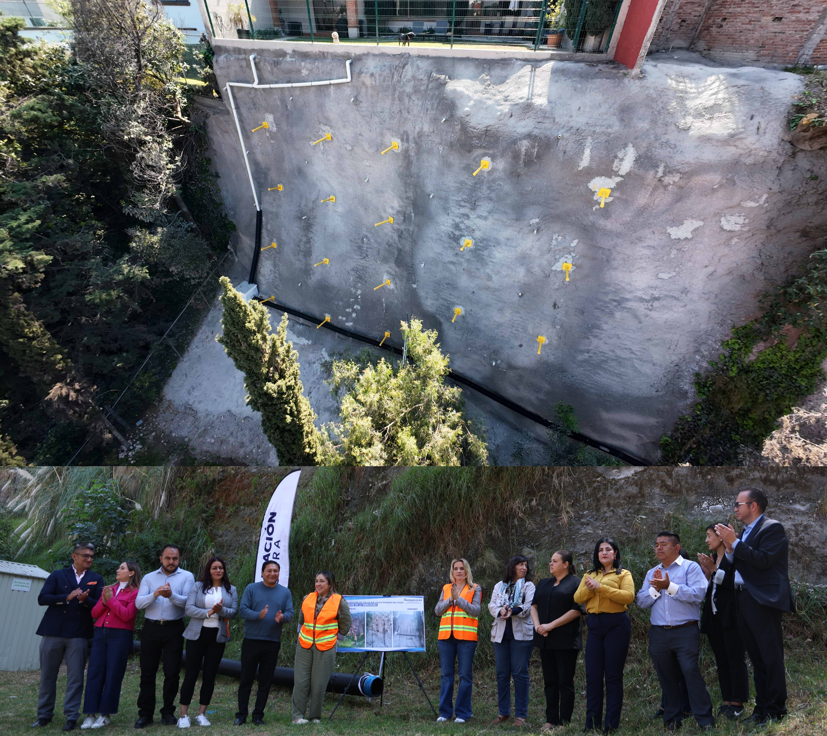 Construyeron séptimo talud para evitar deslizamiento derrumbes en Huixquilucan