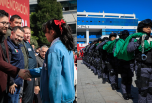 Alcalde de Naucalpan Isaac Montoya Márquez en honores a La Bandera