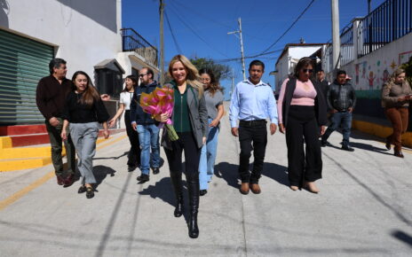 La alcaldesa Romina Contreras entrega dos calles repavimentadas con concreto hidráulico