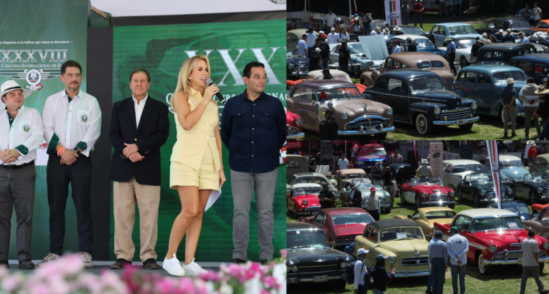 Romina Contreras en la inauguración de Gran Concurso Internacional de Elegancia del automovilismo