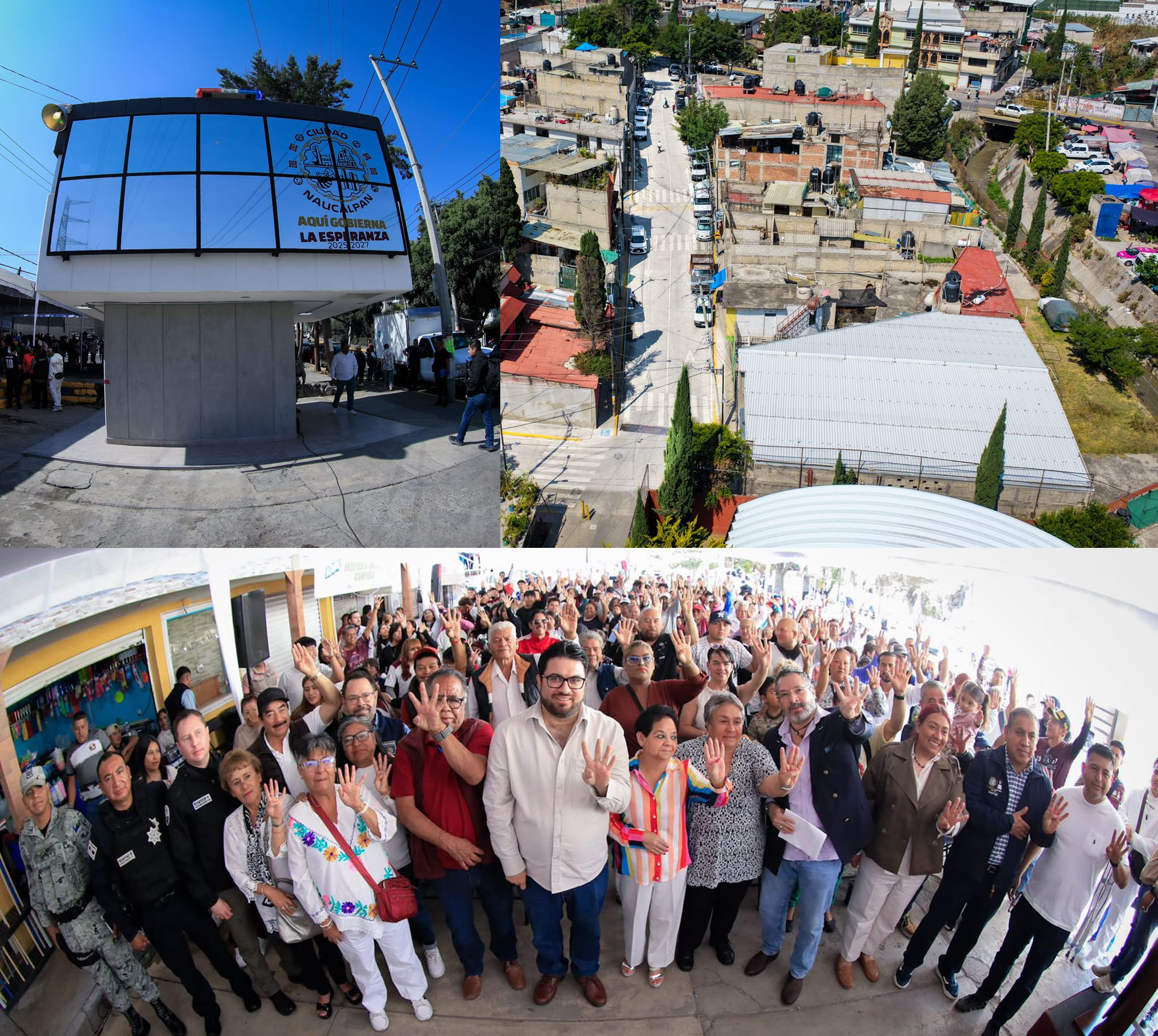Inauguran C2 para seguridad de 120 personas y tres calles repavimentadas en Naucalpan