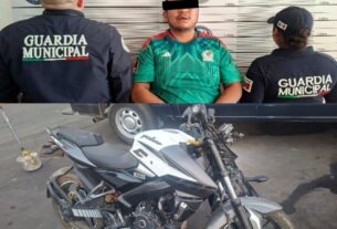 Dos detenidos con motocicleta robada por Guardia Municipal de Naucalpan
