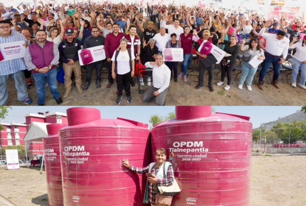 1,542 son los primeros beneficiados con tinaco para prevenir escasez de agua en Tlalnepantla