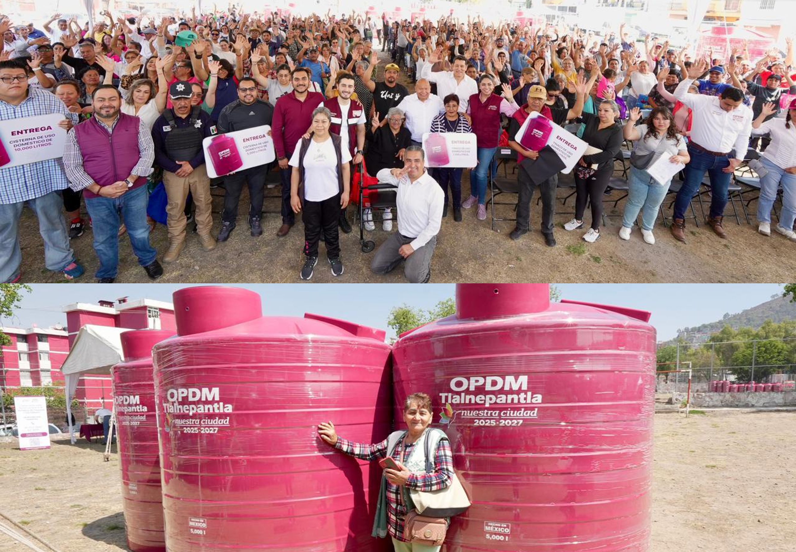 1,542 son los primeros beneficiados con tinaco para prevenir escasez de agua en Tlalnepantla