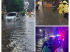 En zona industrial, Arcos centro de Tlalnepantla registran encharcamientos que atienden policía, OPDM y Servicios Públicos