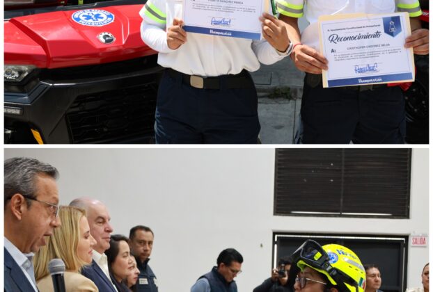 Durante la celebración del Noveno Consejo Municipal de Seguridad Pública, el Gobierno de Huixquilucan reconoció a integrantes de la Unidad de Rescate por su compromiso y valentía, y quienes