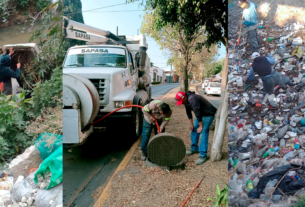 Limpieza de redes de drenaje y alcantarillado, barrancas y desazolve realiza Gobierno de Atizapán para evitar inundaciones