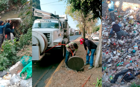 Limpieza de redes de drenaje y alcantarillado, barrancas y desazolve realiza Gobierno de Atizapán para evitar inundaciones