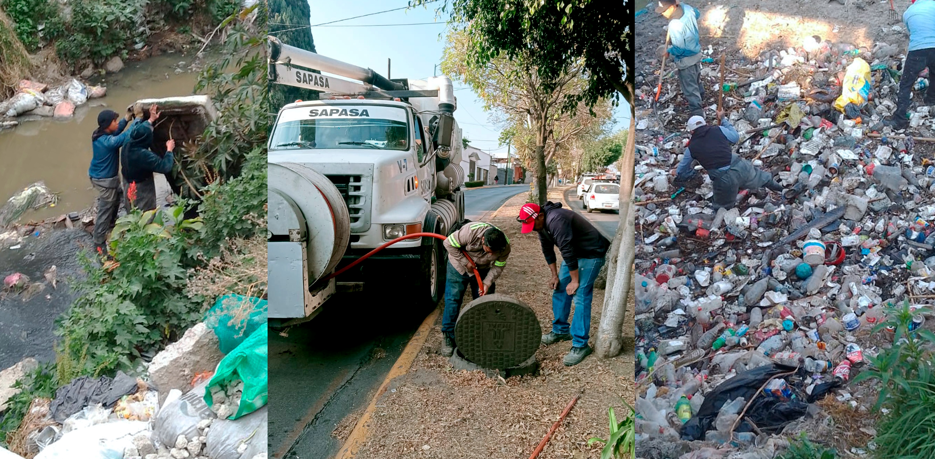 Limpieza de redes de drenaje y alcantarillado, barrancas y desazolve realiza Gobierno de Atizapán para evitar inundaciones